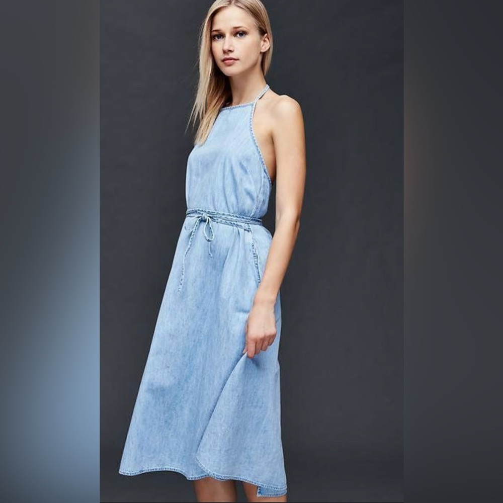 GAP 1969 Denim Wrap Dress Color Light Indigo Size XS